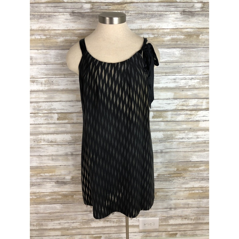 Floreat Anthropologie‎ Dress Small Black Tan Ribbon Detail